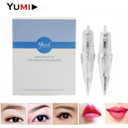15pcs/pack Disposable Sterilized Permanent Lip Eyebrow Makeup Screw Tattoo Needles Cartridge Tip For PMU/MTS Machine Pen