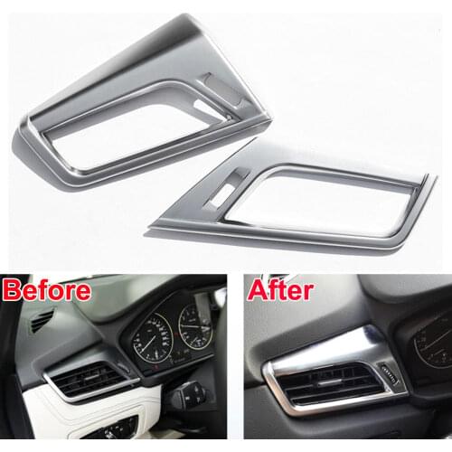 2pcs ABS Car Interior Dash Body Side Air Vent Outlet Cover For BMW 2 Series F45 Active Tourer 2015 2016 Car Styling Accessories