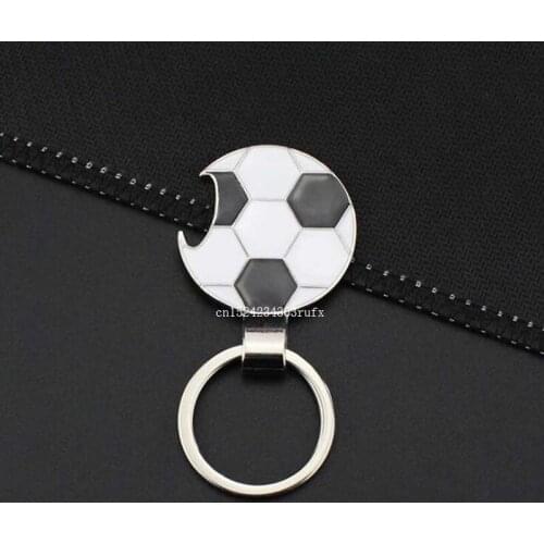 200pcs Football Bottle Opener Wine Openers Keychains Key rings Car Key Holder Soccer Fans Fashion Creative Gifts