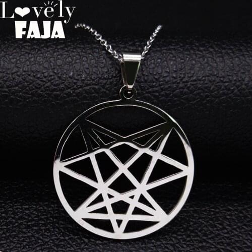 2021 Satan Cross Stainless Steel Necklaces Men Church of Satanic Symbol Pendant Kolye Necklaces Pendants Jewelry joyas N3122S03