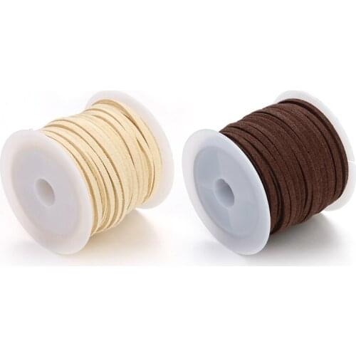 5 Yard/Roll Mulit Colors 2.7mm Flat Faux Suede Cord Korean Black Velvet Leather Rope Thread for DIY Jewelry Making Accessories