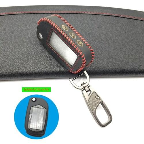 A91 Genuine Leather key keychain case for starline a91 a61 b9 b6 russian alarms 2-way folding car remote control fob cover