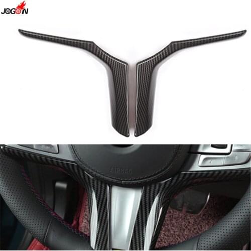 ABS Carbon Fiber Look Car Interior Moulding Steering Wheel Cover Trim Decoration Decal Sticker For BMW X3 G01 2018