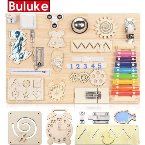 Children Busy Board DIY Toys Baby Montessori Sensory Activity Board Accessories Fine Motor Skill Latch Lock Cognition Toy Games