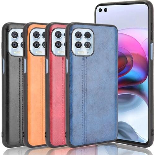 For Motorola Edge S Case Luxury Calfskin PU Leather lines Back Cover Shockproof Case For Motorola Moto Edge S Phone Case 6.7"