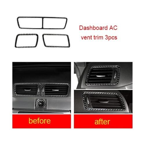 For Volkswagen Magotan 2012-2016 CC 2012-2018 passat B7 carbon fiber Dashboard AC vent trim 3pcs