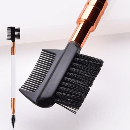 1 Pcs Double End Eyebrow Comb Brow Lash Brush Eye Makeup Eyelash Grooming Makeup Brush Nylon Fiber Portable Cosmetics Tool
