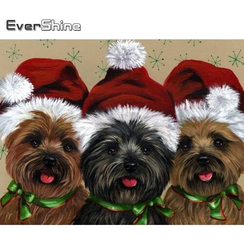 Evershine Diamond Painting New Arrival Dog Cross Stitch Diamond Embroidery Christmas Animal Handmade Gift Home Decorations