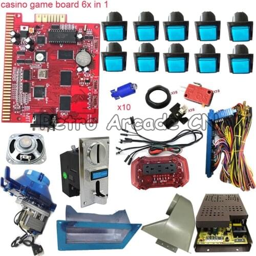 Slot machine 6X 6 in 1 diy kit Casino learning Motherboard PCB Board 60-95% Poker games Super Spy 2 Multi coin acceptor