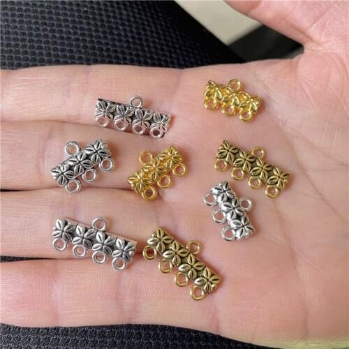 JunKang 15pcs component multilayer clasp buckle necklace bails connector chains 3-4 strands toggle filigree jewelry joyas craft