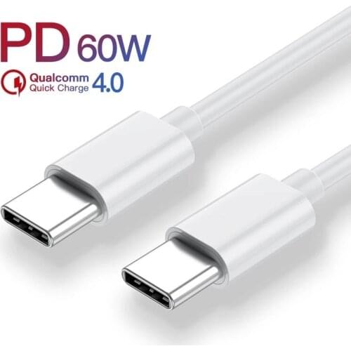 60W USB Type C To USB C Cable USB-C PD Fast Charging Charger Wire Cord For Macbook Samsung Xiaomi Type-C USBC Cable