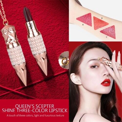 Kakaxi Queens Scepter 3 Colors Matte Lipstick Long-lasting Moisturizing Sexy Red Silky Lip Stick Long Lasting Lip Makeup TSLM2