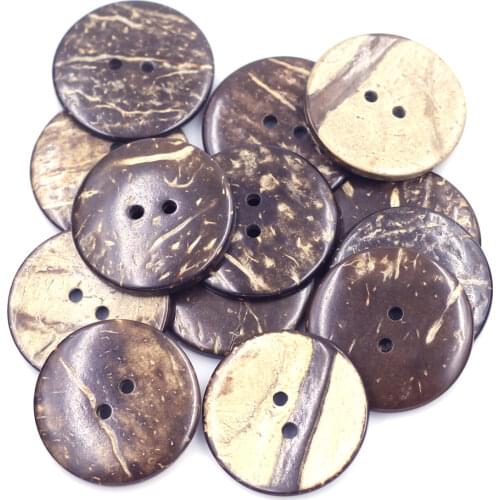 10PCS Round 28mm Natural Coconut Shell Sewing Buttons 2 Holes DIY Accessories for Coat Clothes Scrapbook Sweater Bag Crafts Gift
