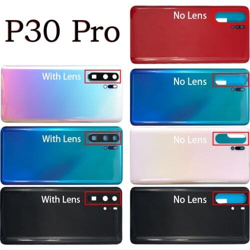 10PCS，Back Glass Rear Cover For Huawei P30 Pro Battery Door Housing Battery back cover With Camera Glass With Logo