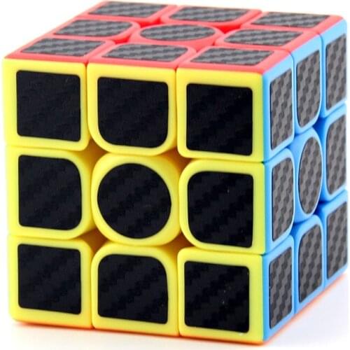 Meilong Dragon 3x3x3 Carbon Fibre Sticker Speed Magic Cube 3x3 55mm Moyu Multi-Color 3D IQ Game Twist Puzzle Toy Brain Teaser