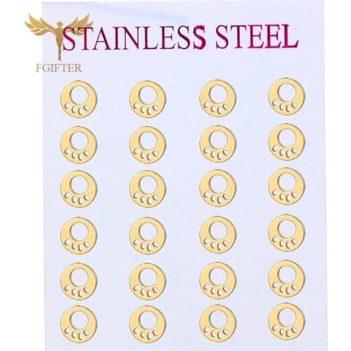 FGifter Cute Children Gift Animal Earrings Bear Paw Design Gold Stainless Steel Stud Earrings Child Jewelry Wholesale