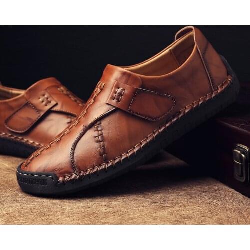 Genuine Leather Mens Walking Shoes Male Work Office Business Dress Fashion Flats Loafers Outdoor Sneakers Moccasins Size 38-48