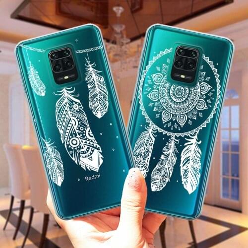 Soft TPU Cover For Xiaomi Redmi 9 Note 9 Pro Max Note 9S 10X Poco M2 Pro White Floral Lace Flower Clear Silicone Phone Case