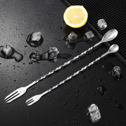Stainless Steel Cocktail Bar Stir Spoon Double Head Drink Shaker Mixing Spoons Bartender Tableware Tools Home Bar Accessories
