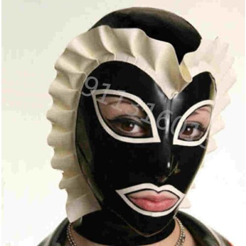 New 100% Latex Rubber Mask Masque Fashion Trim Unique Maske 0.4mm Size XXS-XXL