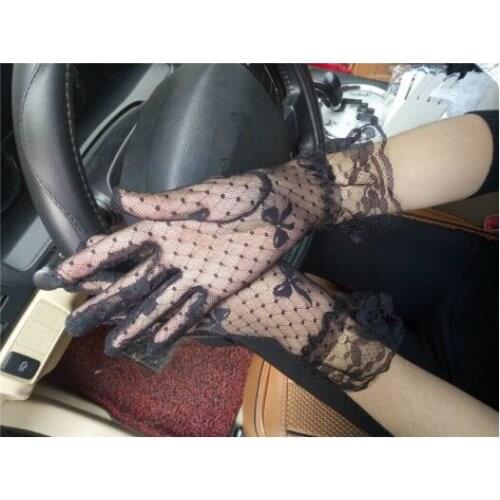 2018 New Summer ladies nets short mesh sunscreen gloves Gothic Punk Emo Rock Costume Fancy Sexy Lace lace gloves