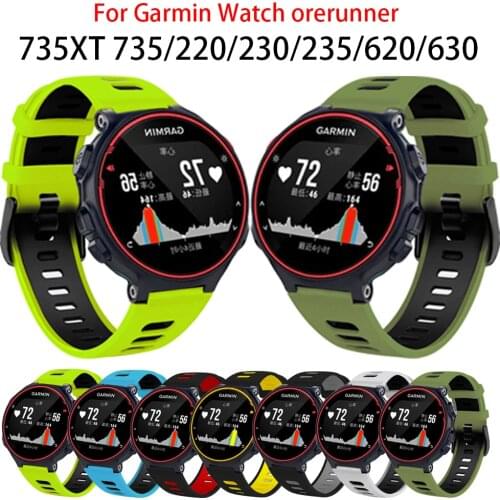 10colors For Garmin Forerunner 735XT WatchBand Silicone Strap Bracelet For Garmin Forerunner 220/230/620/630/235Lite Accessories