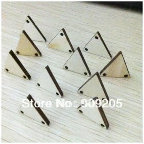SANSHOOR Door to door service 20*20mm DIY unfinished wooden beads triangle double hole wooden jewelry 100pcs/lot SMT-144J