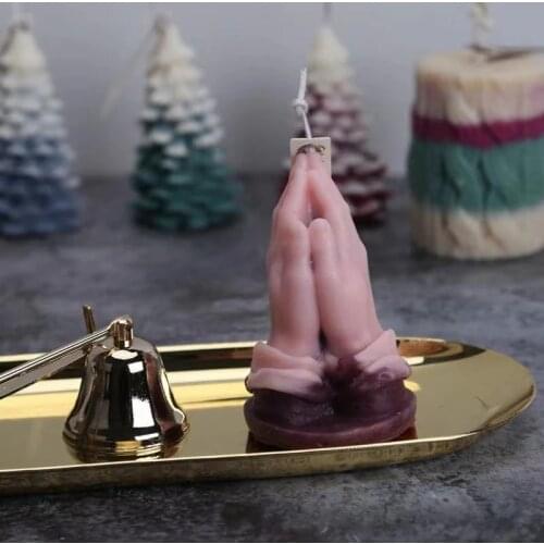 Hands In Prayer Shape Silicone Candle Mold for DIY Handmade Aromatherapy Candle Plaster Ornaments Handicrafts Soap Mould Tools