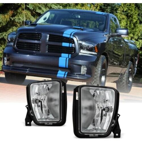 LED Fog Lights Bumper Driving Fog Lamp Assembly for Dodge Ram 1500 2013-2018 68104821AC Silver
