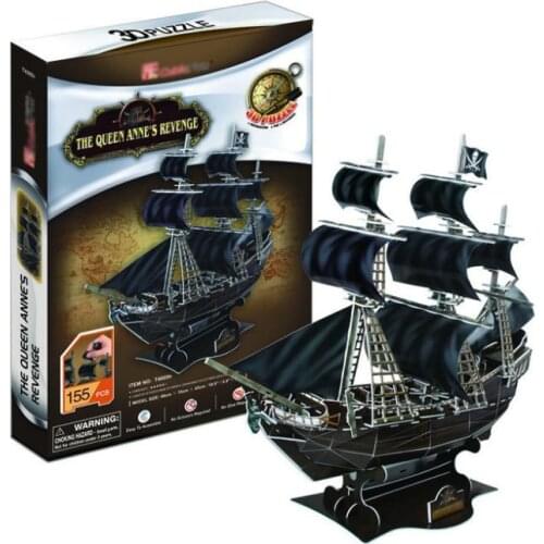 T0407 3D Puzzles Pirates of the Caribbean Queen revenge/Black Pearl ship Paper Model Kids Creative gifts Educational toys