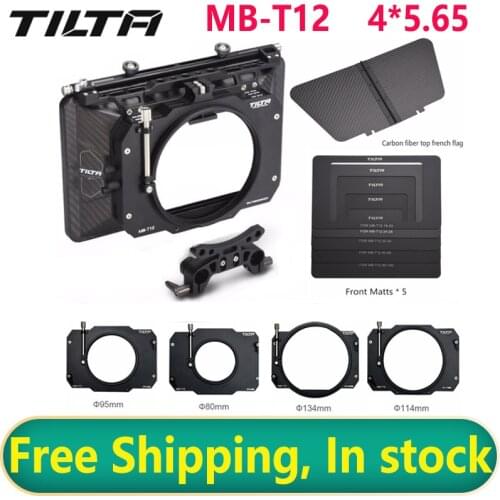 Tilta MB-T12 Lightweight 4*5.65 Carbon Fiber Matte box (Clamp on) 15mm Rod Adapter for RED ARRI SONY DSLR BMPCC Cage Camera Rig