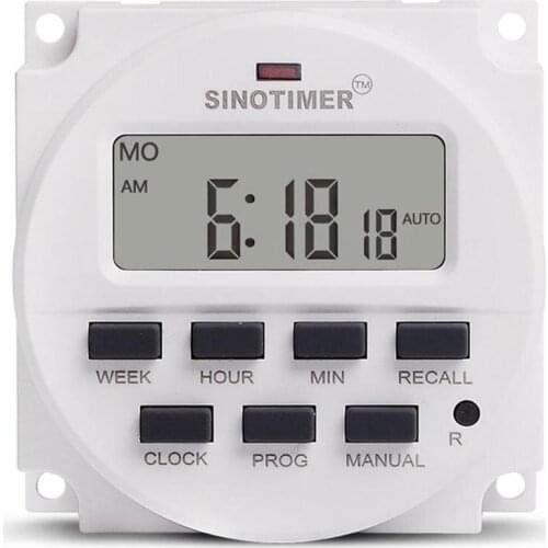 TM618H-2 220V Digital Timer Switch 7 Days Weekly Programmable Time Relay Programmer Built-in Rechargeable Battery
