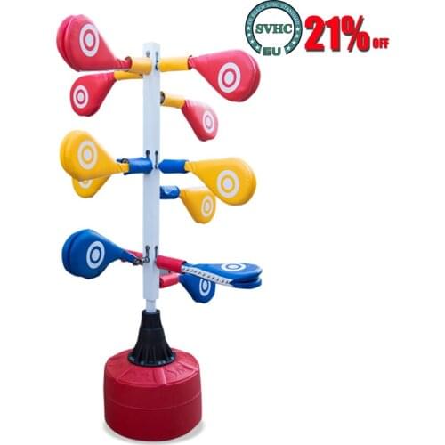 Training Foot Target with 12 Punch Pads Standing Double Kick Pad Taekwondo Kickboxing Training Punching Equipment for Adult Kids