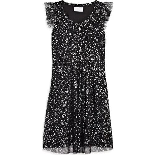 Yatheen Baby Girls 12-24m Glitter Dot & Star Print Mesh Dress Kids Party Dresses