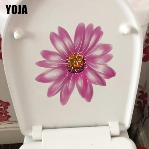 YOJA 22.9*23.5CM Creative And Delicate Flowers Living Room Wall Decor Creative Toilet Sticker T1-0744