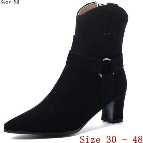 Spring Autumn High Heels Women Ankle Boots Woman Short Boots High Heel Shoes Small Plus Size 30 - 40 41 42 43 44 45 46 47 48