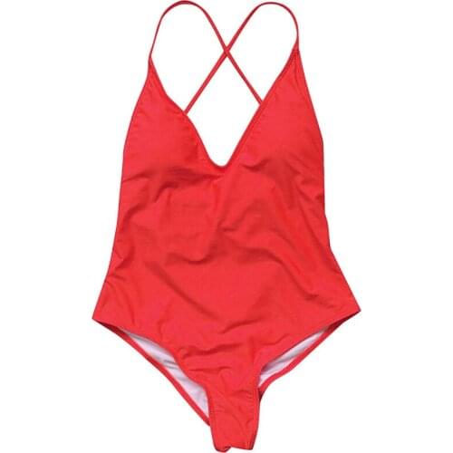 2021 New Trend Sexy Deep V Beach Vacation One-piece Suit Covering Belly Showing Thin Temperament Big Backless Swimsuit Bikini