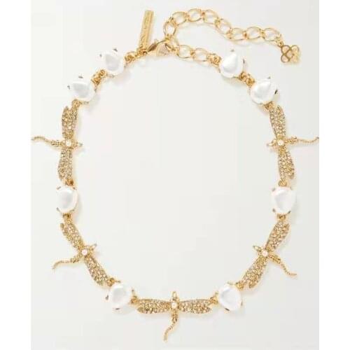 2021 Amybaby Luxury Fashion Vintage crystal Pearls Womens Necklace Jewelry For Party