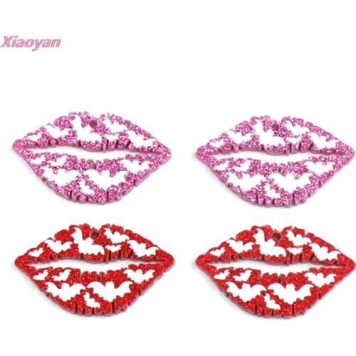 10pcs) 35mm Acrylic Lip For Earrings Bat Halloween Holiday Party DIY Gifts