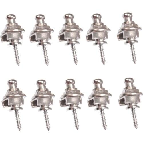 10PCS Guitar Strap Lock Nail Delicate Durable Texture Guitar Strap Lock Button Anti-slip Bass Belt Locks Nails