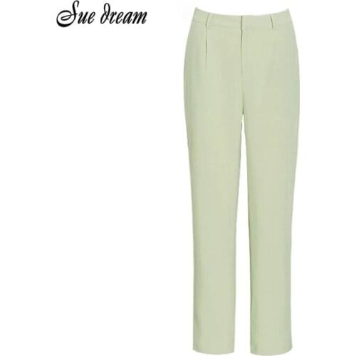 2020 Autumn Fashion Trendy New Loose Straight Wide Leg Pants Women High Waist Casual Solid Color Trousers Women