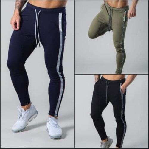 2021 casual pants mens side camouflage stitching running training pants joggers men