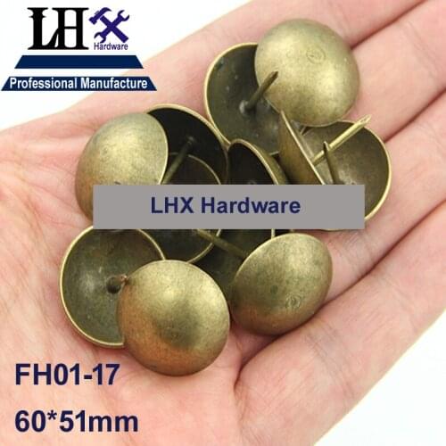 4Pcs Brozen Nail for Jewelry Box Cabinet Furniture 60*51mm DIY Family Hardware Thumbtack