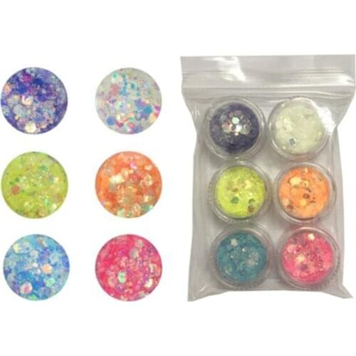 6Colors Glitter Sequins UV Epoxy Resin Mold Filling Material Nail Art Decoration