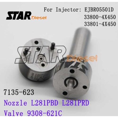 7135-623 Injector Repair kits L281PBD L281PRD L281 PRD Original Injector Valve 9308-621C For EJBR05501D33800-4X450 33801-4X450