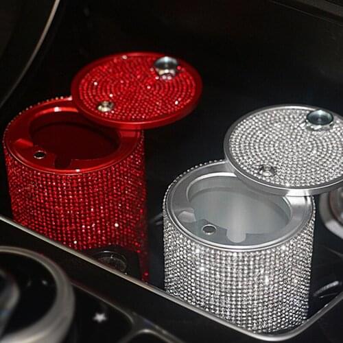 Diamond Car Ashtray Portable Smokeless Can Vehicle Cigarette Holder Smoke Universal Cylinder Holder Car Accessories