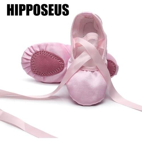 Hipposeus Ballet Shoes Ballroom Latin Dance Shoes For Ladies Girls Tango Dance Slippers Salsa Practise Dancing Shoes Red/Pink
