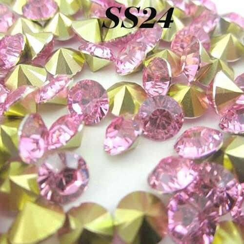 Free shipping Light pink Wholesale SS24 5.2-5.4mm 288pcs Resin rhinestones Pointback,Resin Stones for DIY Decoration