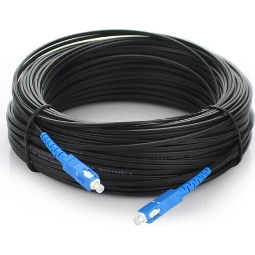 Free Shipping Outdoor Drop Cable SC Singlemode SM Simplex FTTH Singlemode Fiber Optic Jumper Cable Steel Stengthen