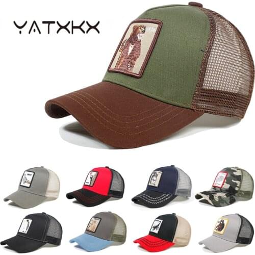 [YaTxKx] High Quality Animal Snapback Cotton Baseball Cap Hip Hop Dad Mesh Trucker Caps For Men Hats For Women Bone Sunhats